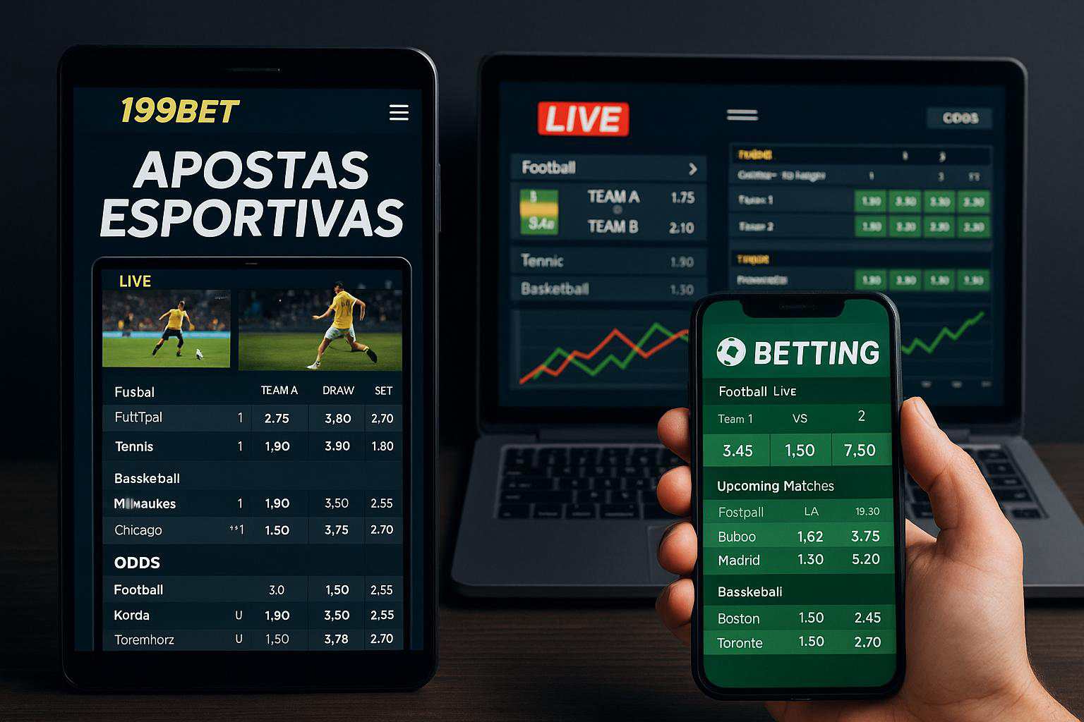 Apostas esportivas no cassino online 199BET  
